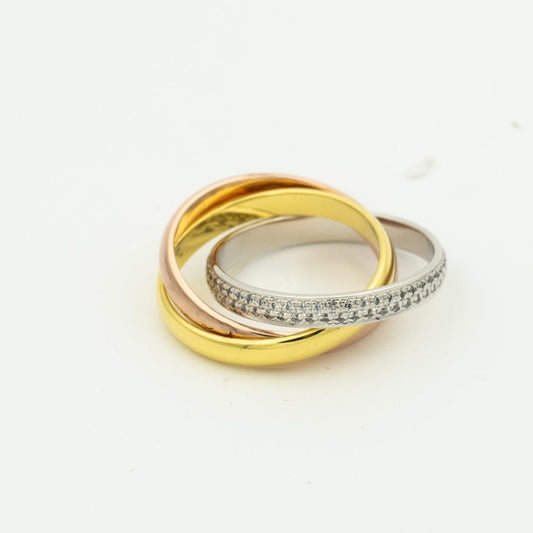 [Pearl Jewelrys]TRINITY RING GOLD PINK GOLD SILVER DIAMONDS