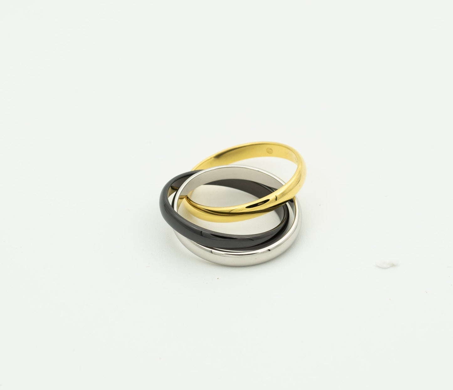 [Pearl Jewelrys]TRINITY RING BLACK GOLD SILVER