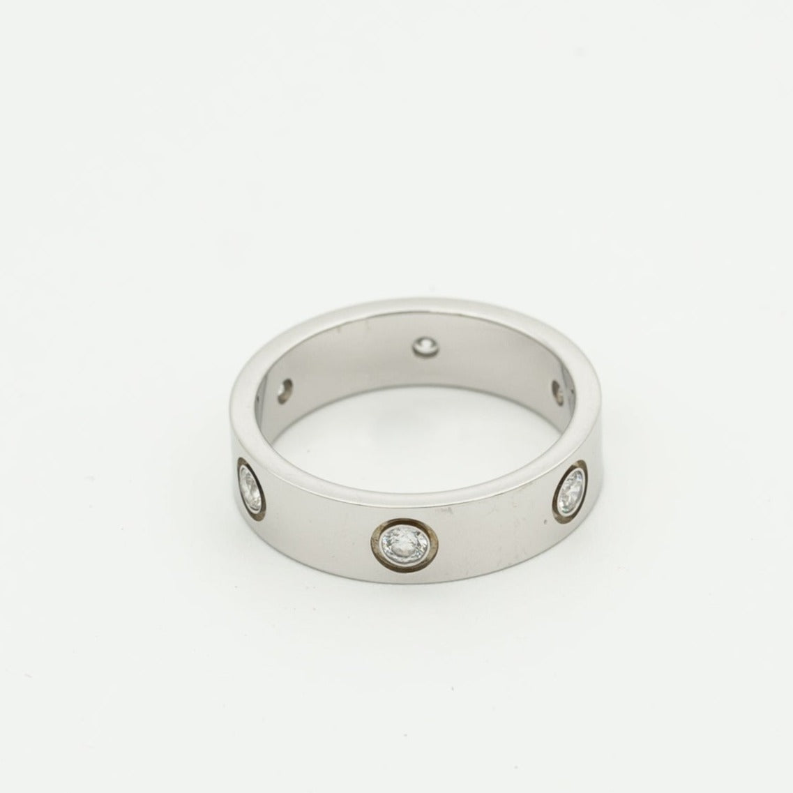 [Pearl Jewelrys]LOVE RING 5.5MM 6 DIAMONDS SILVER