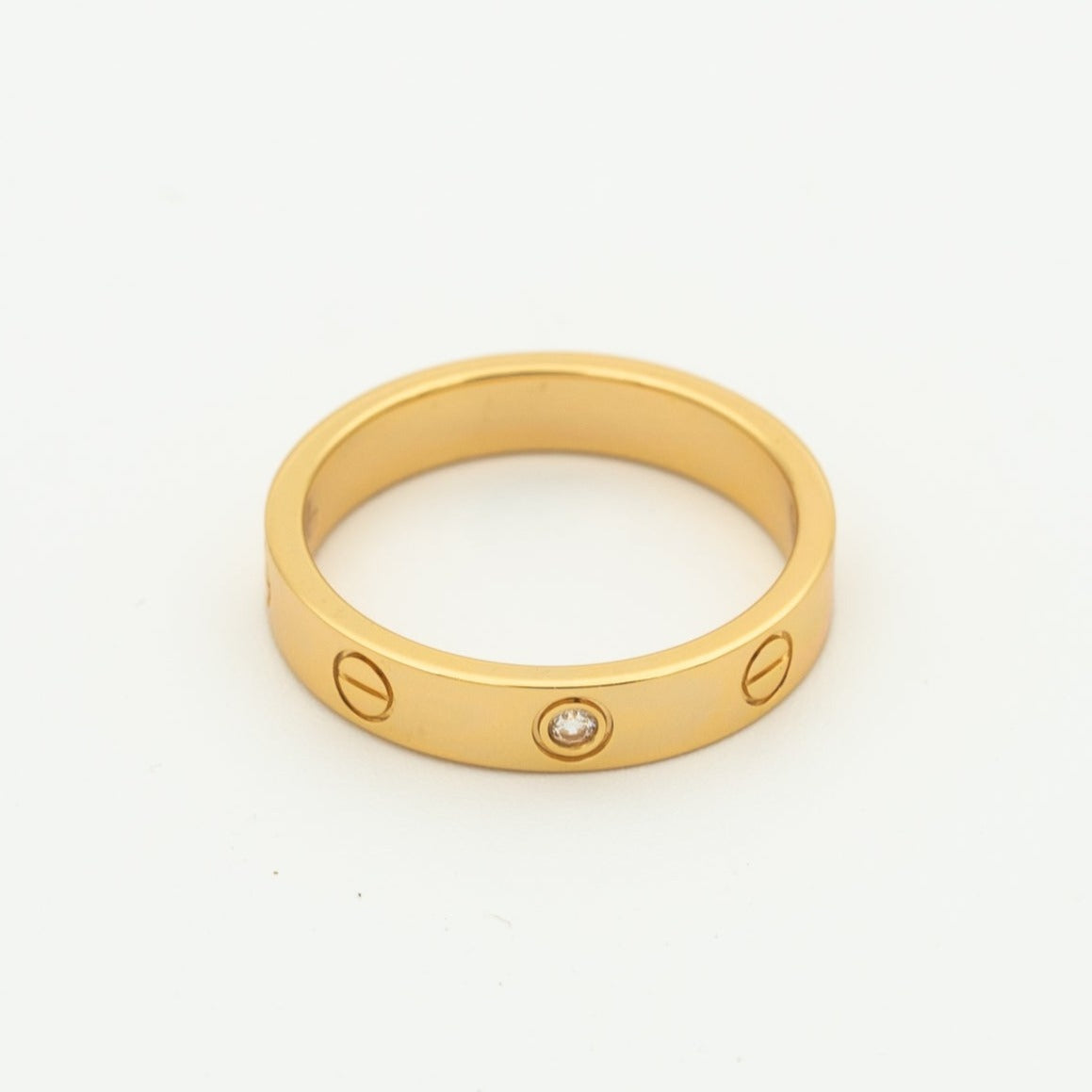 [Pearl Jewelrys]LOVE RING 4MM 1 DIAMOND PINK GOLD