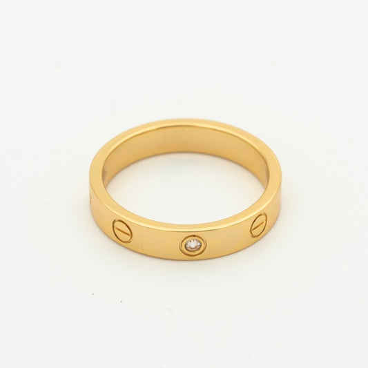 [Pearl Jewelrys]LOVE RING 4MM 1 DIAMOND PINK GOLD