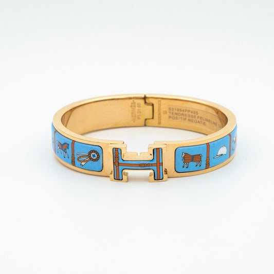 [Pearl Jewelrys]H PINK GOLD BRACELET BLUE CERAMIC