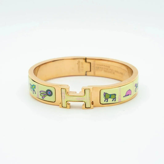 [Pearl Jewelrys]H PINK GOLD BRACELET CREAM CERAMIC