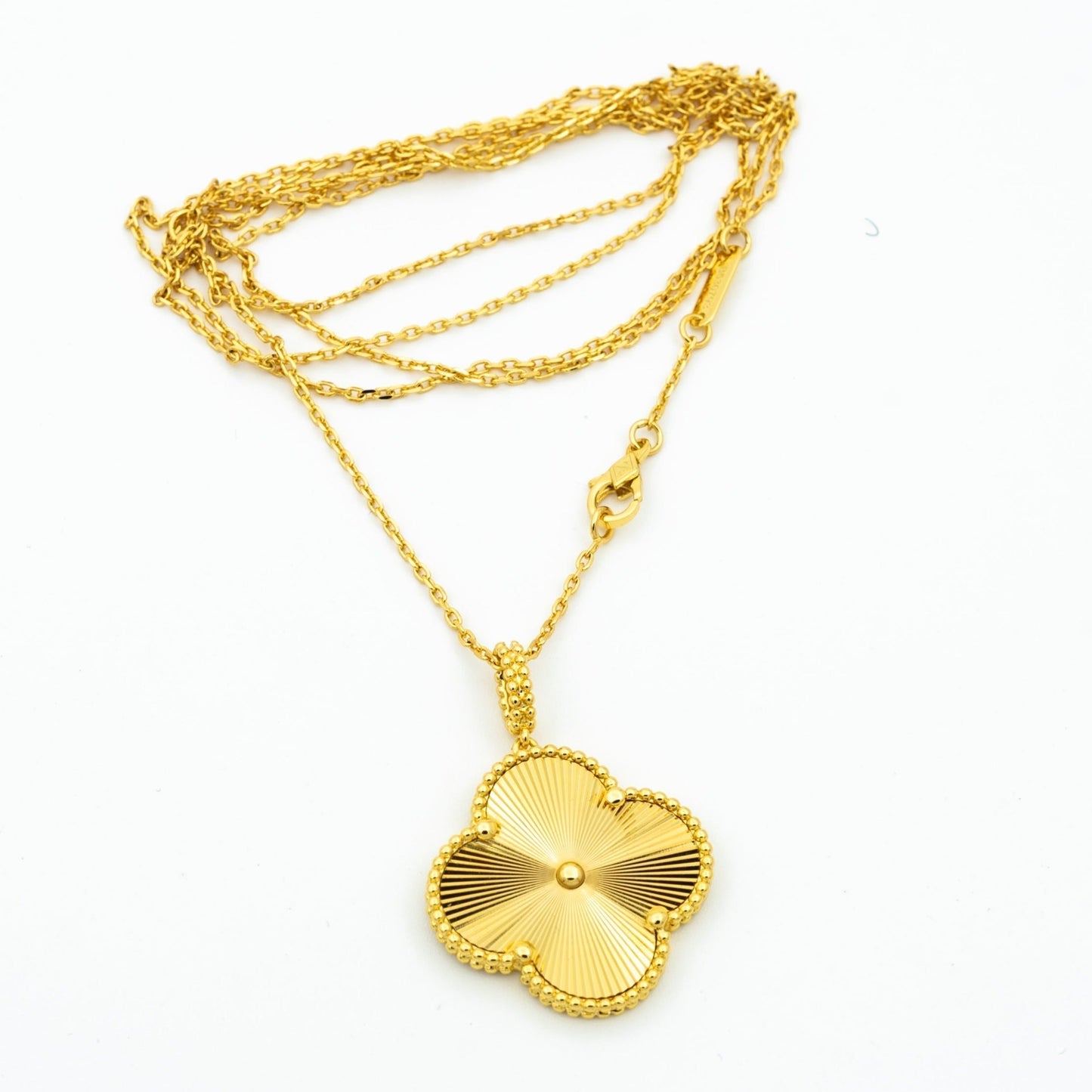 [Pearl Jewelrys]CLOVER 25MM PEDANT NECKLACE GOLD