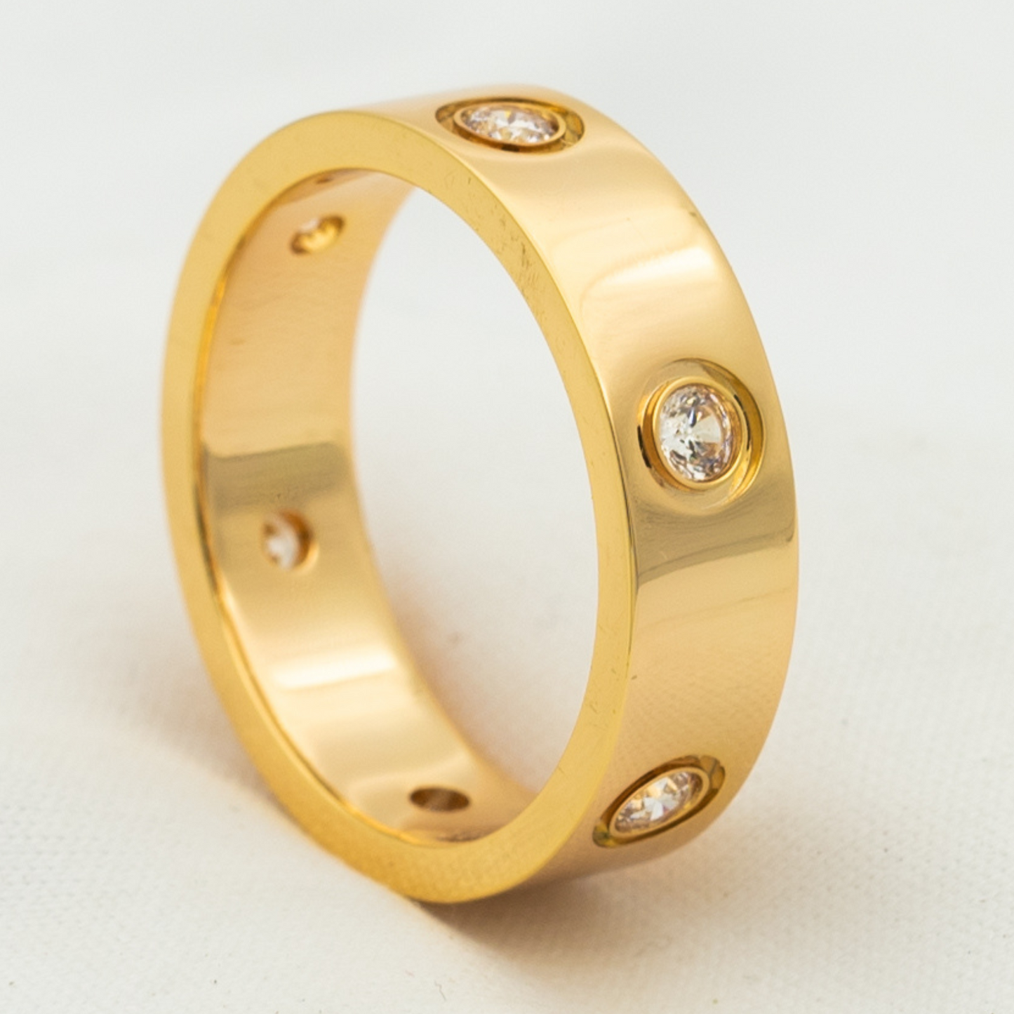 [Pearl Jewelrys]LOVE RING 5.5MM 6 DIAMONDS PINK GOLD