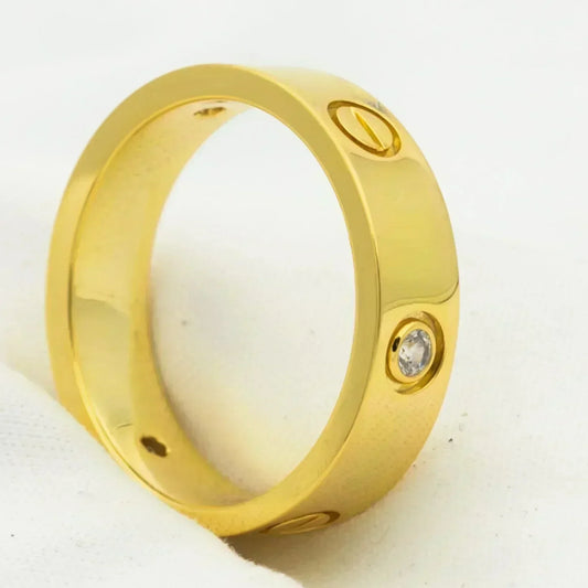 [Pearl Jewelrys]LOVE RING 5.5MM 3 DIAMONDS GOLD