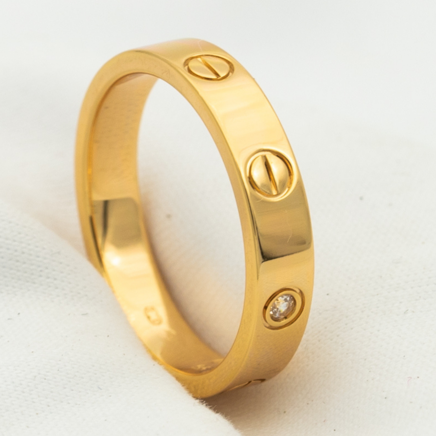[Pearl Jewelrys]LOVE RING 4MM 1 DIAMOND PINK GOLD