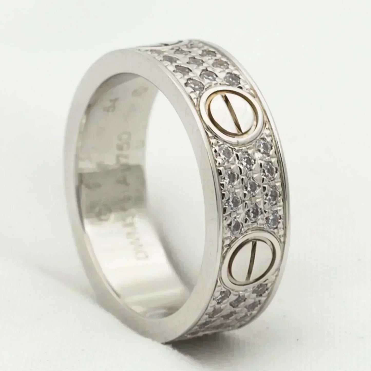[Pearl Jewelrys]LOVE RING 5.5MM DIAMONDS PAVED