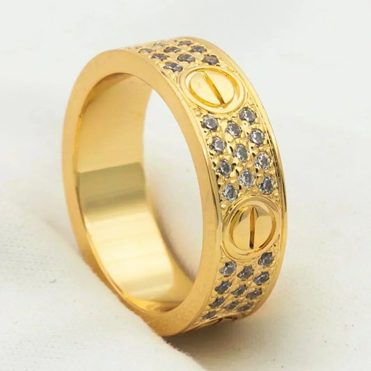 [Pearl Jewelrys]LOVE RING 5.5MM DIAMONDS PAVED