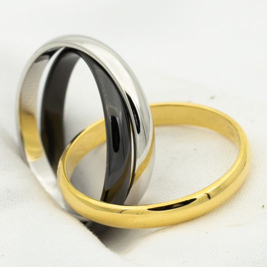 [Pearl Jewelrys]TRINITY RING BLACK GOLD SILVER