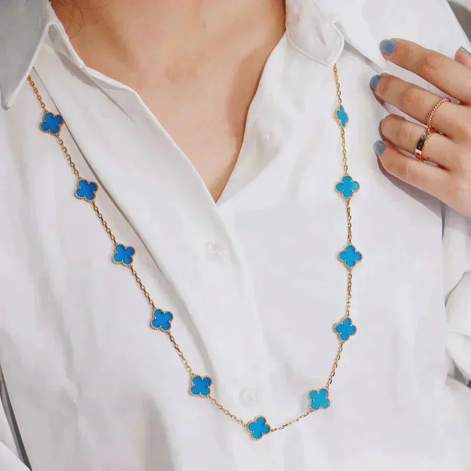 [Pearl Jewelrys]CLOVER 20 MOTIFS TURQUOISE GOLD