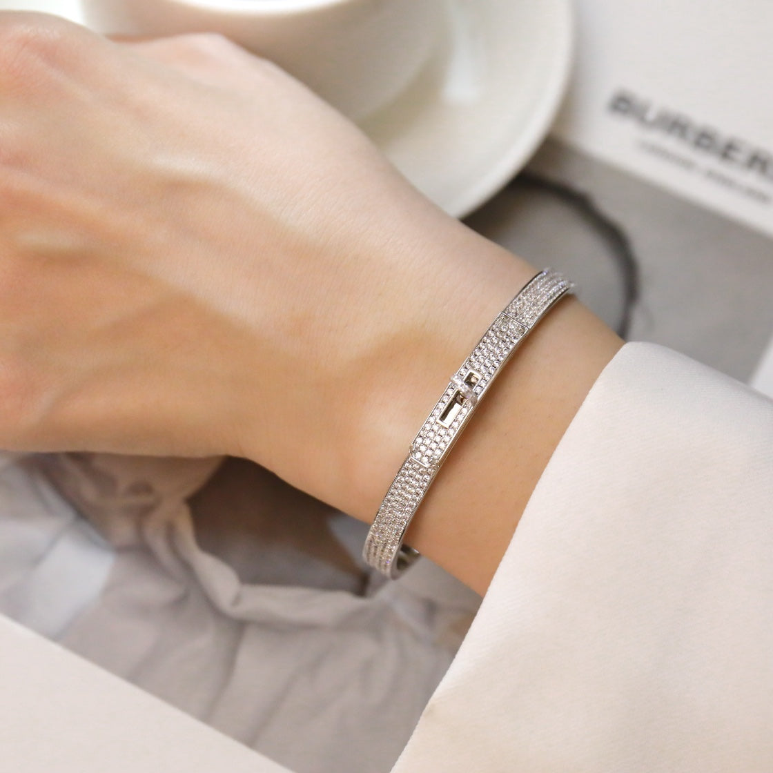 [Pearl Jewelrys]KELLY BRACELET DIAMOND PAVED