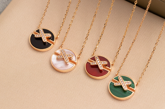 [Pearl Jewelrys]JEUX DE PINK GOLD DIAMOND NECKLACE
