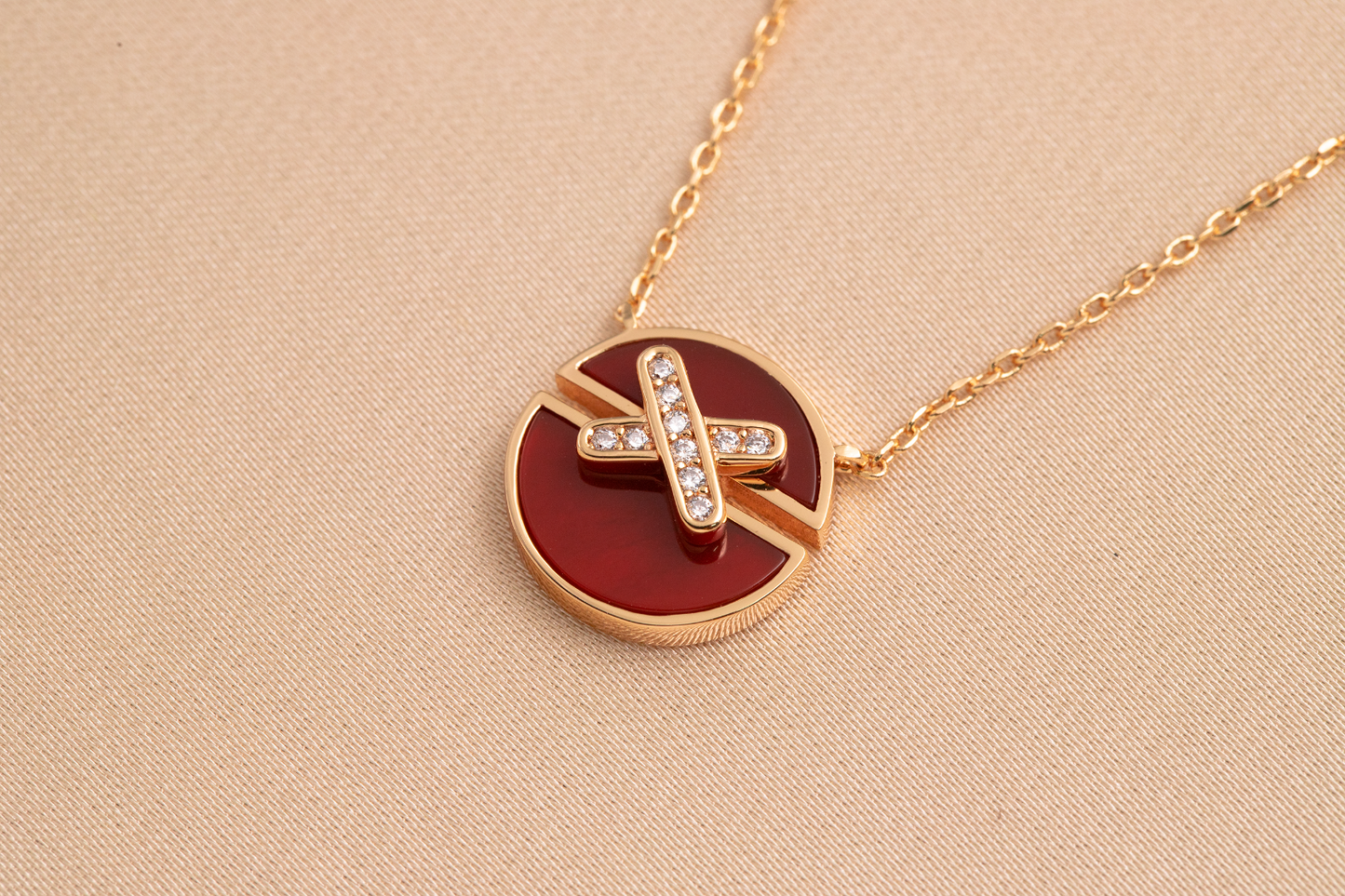 [Pearl Jewelrys]JEUX DE PINK GOLD DIAMOND NECKLACE