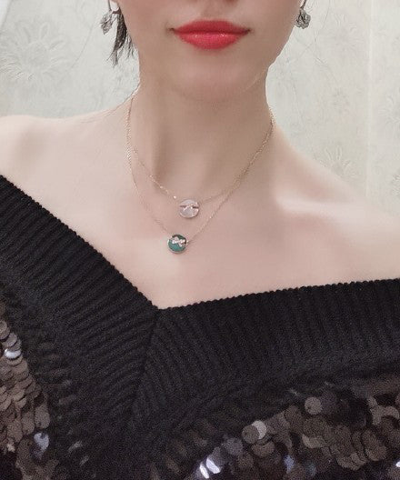 [Pearl Jewelrys]JEUX DE PINK GOLD DIAMOND NECKLACE