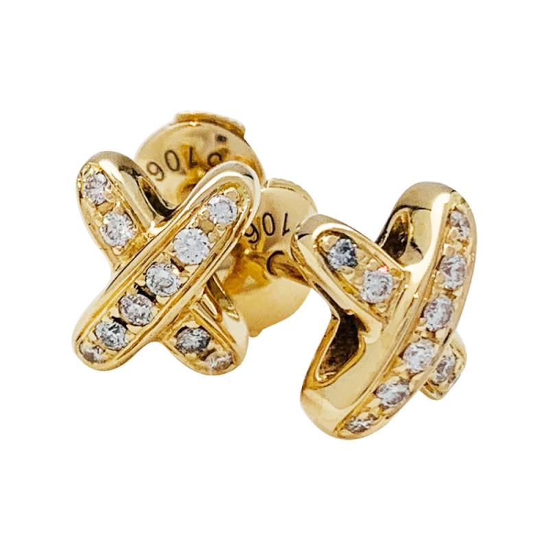 [Pearl Jewelrys]JEUX DE GOLD DIAMOND EARRINGS