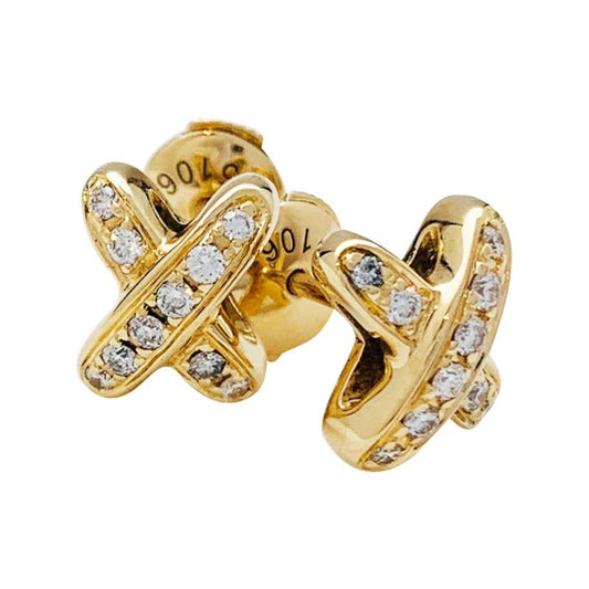 [Pearl Jewelrys]JEUX DE GOLD DIAMOND EARRINGS