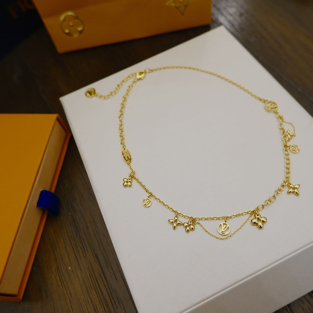 [Pearl Jewelrys]BLOOMING SUPPLE NECKLACE BRASS