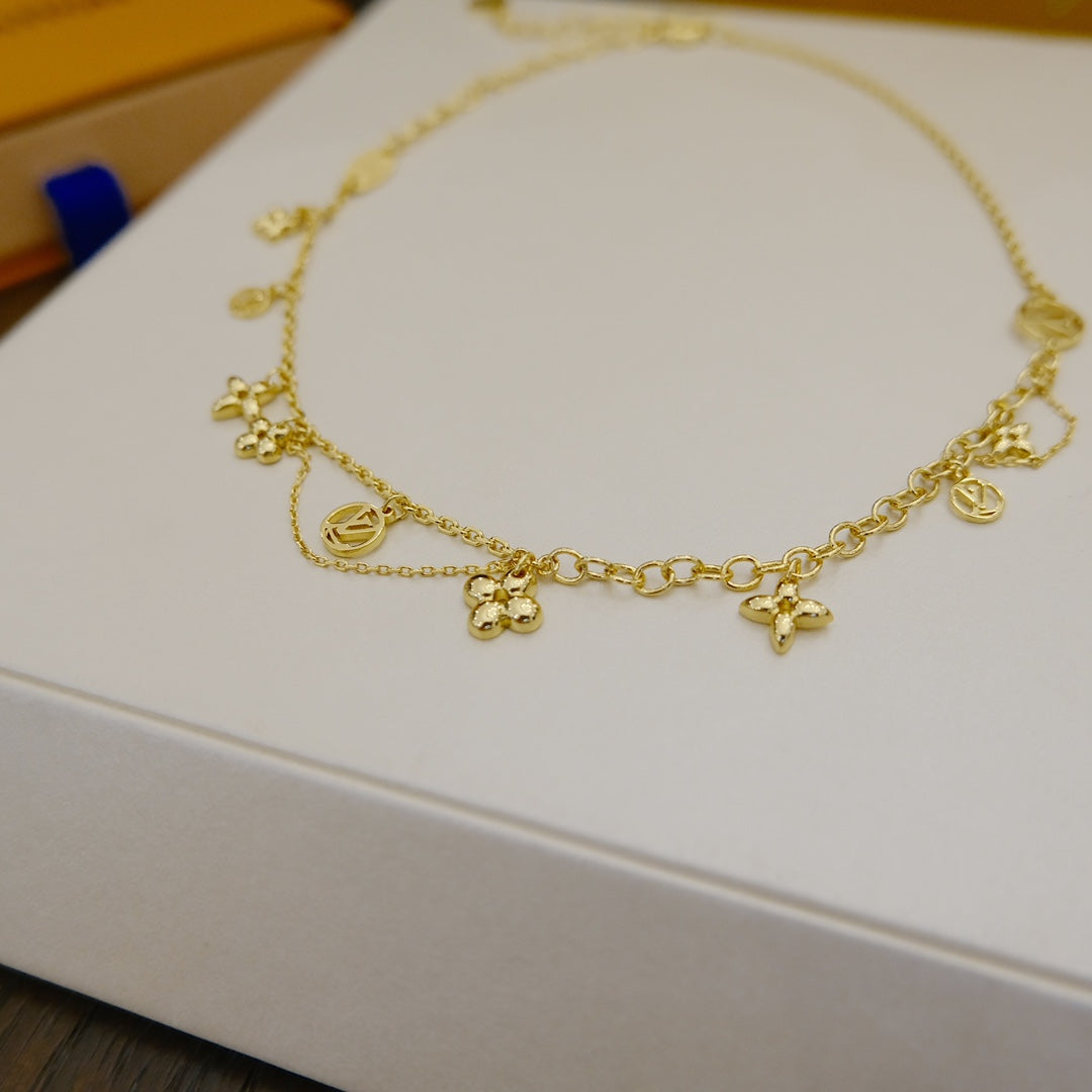 [Pearl Jewelrys]BLOOMING SUPPLE NECKLACE BRASS