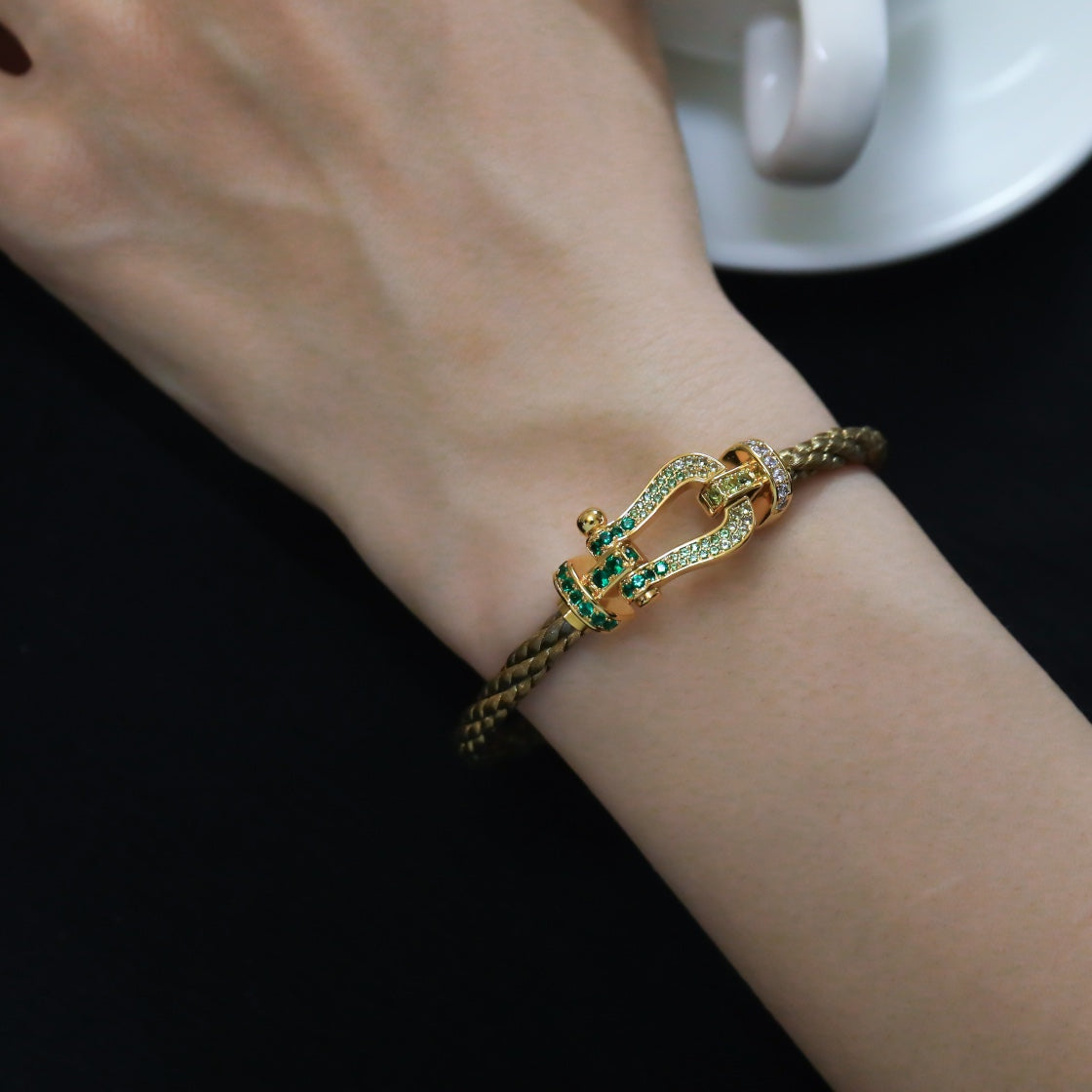 [Pearl Jewelrys]FORCE 10 GOLD GREEN DIAMOND PAVED