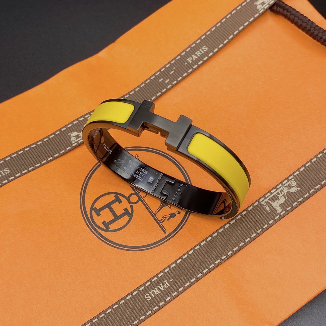 [Pearl Jewelrys]CLIC HM SO BLACK YELLOW BRACELET
