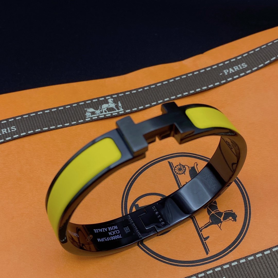[Pearl Jewelrys]CLIC HM SO BLACK YELLOW BRACELET