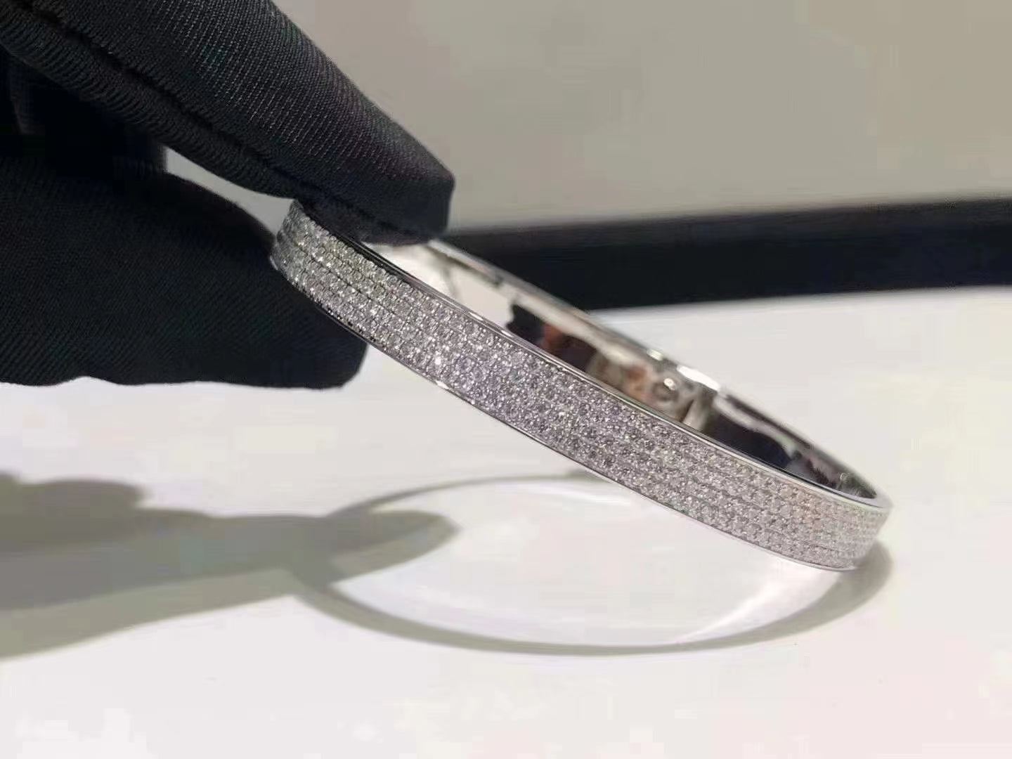 [Pearl Jewelrys]HM KELLY BRACELET IN SILVER AND FULL PAVE DIAMOND
