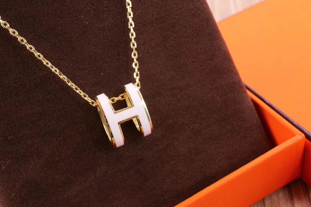 [Pearl Jewelrys]HM CLIC YELLOW ENAMEL GOLD NECKLACE
