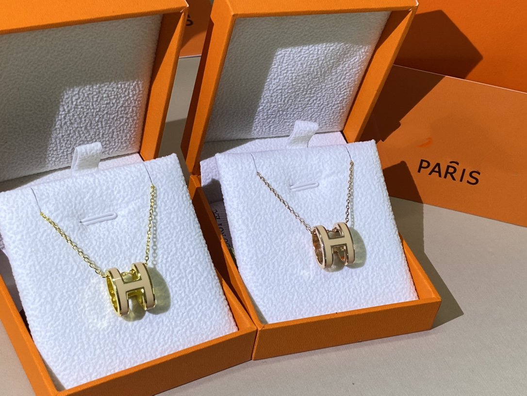 [Pearl Jewelrys]HM CLIC YELLOW ENAMEL GOLD NECKLACE