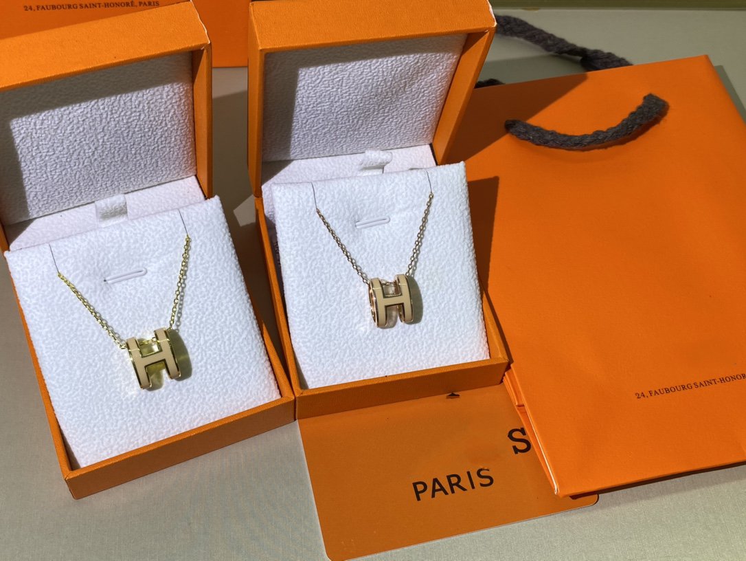 [Pearl Jewelrys]HM CLIC YELLOW ENAMEL GOLD NECKLACE