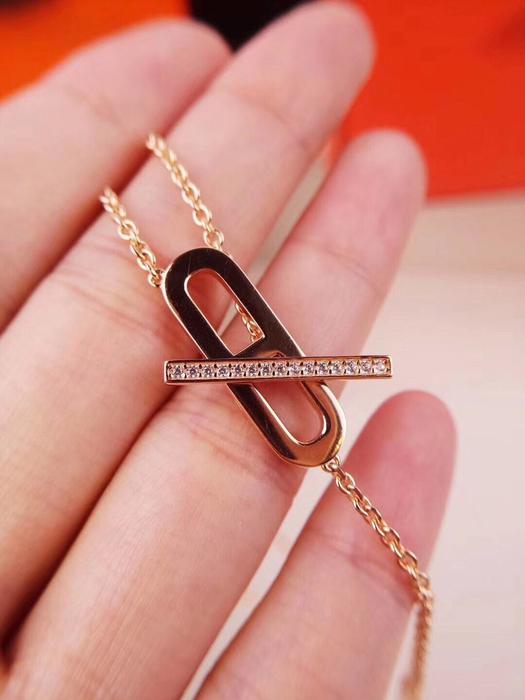 [Pearl Jewelrys]HM NECKLACE PLATINUM ROSE GOLD DIAMOND