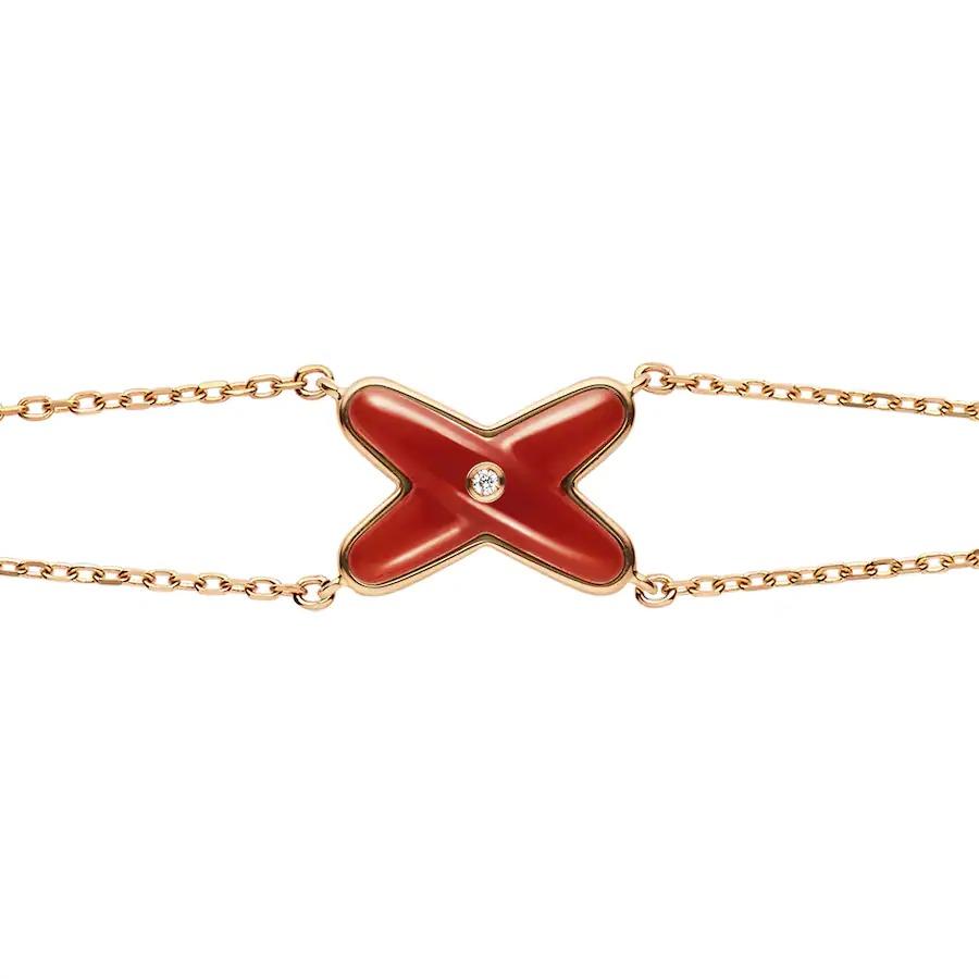 [Pearl Jewelrys]JEUX BRACELET CARNELIAN PINK GOLD 1 DIAMOND