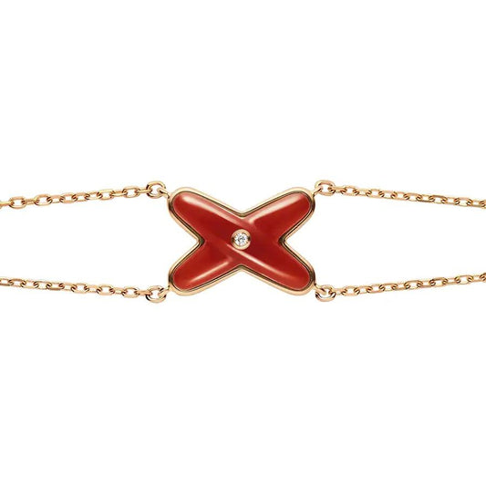 [Pearl Jewelrys]JEUX BRACELET CARNELIAN PINK GOLD 1 DIAMOND