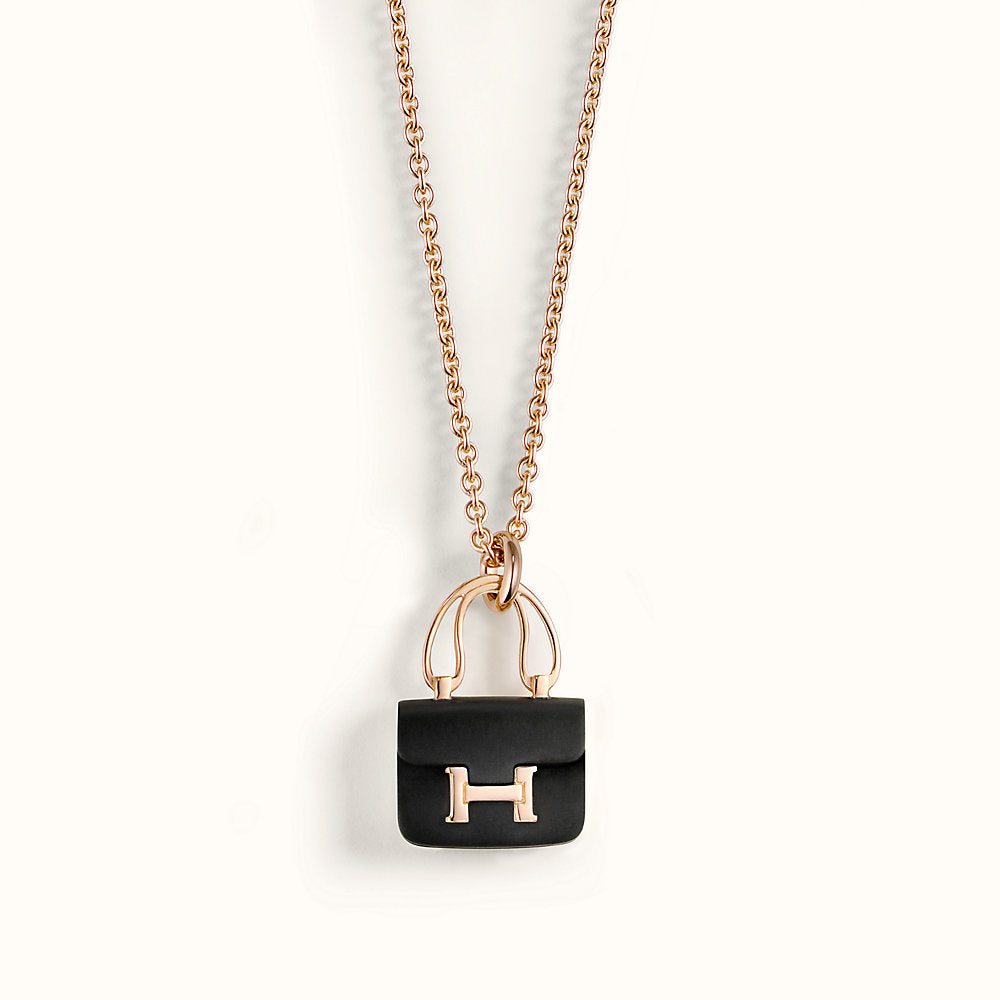[Pearl Jewelrys]CONSTANCE BLACK PEDANT PINK GOLD NECKLACE