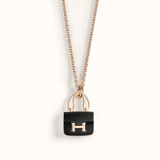 [Pearl Jewelrys]CONSTANCE BLACK PEDANT PINK GOLD NECKLACE
