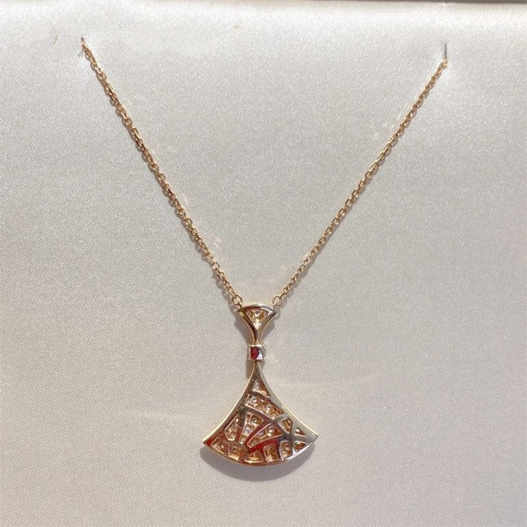 [Pearl Jewelrys]DREAM NECKLACE PINK GOLD FULL DIAMOND