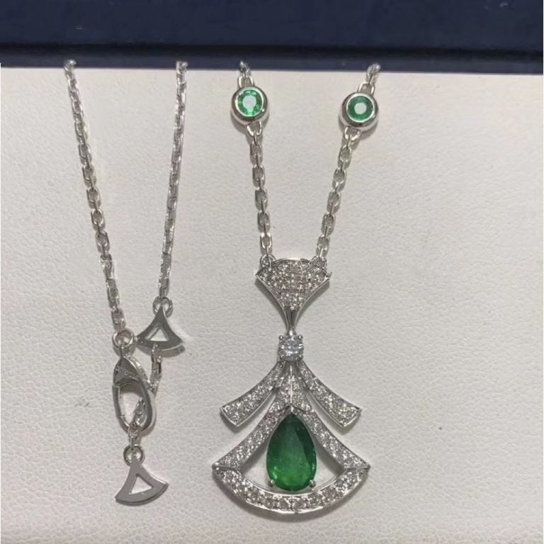 [Pearl Jewelrys]DREAM NECKLACE MALACHITE DIAMOND SILVER