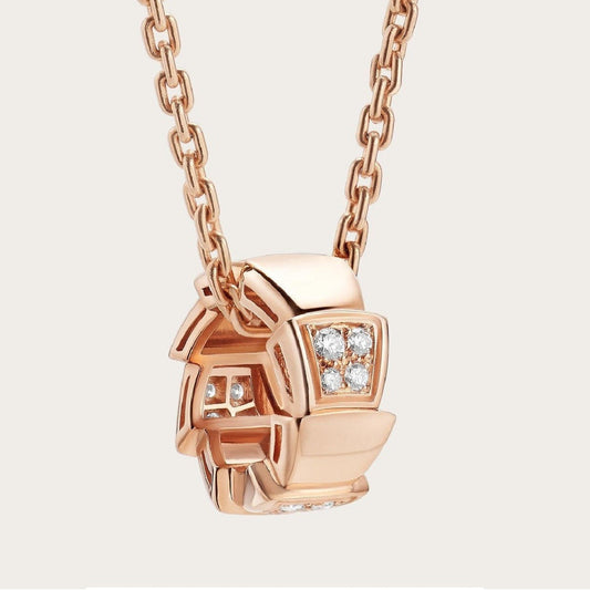 [Pearl Jewelrys]SERPENTI PEDANT DIAMOND PINK GOLD NECKLACE