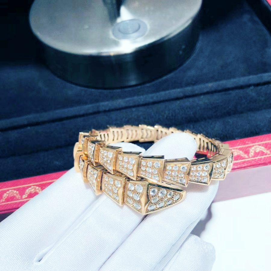[Pearl Jewelrys]SERPENTI BRACELET 8MM PINK GOLD DIAMOND