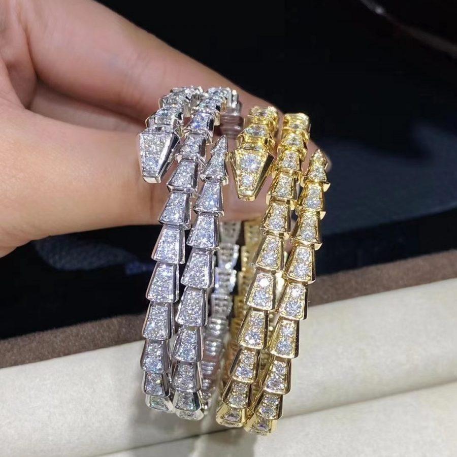 [Pearl Jewelrys]SERPENTI BRACELET GOLD DIAMOND DOUBLE ROW