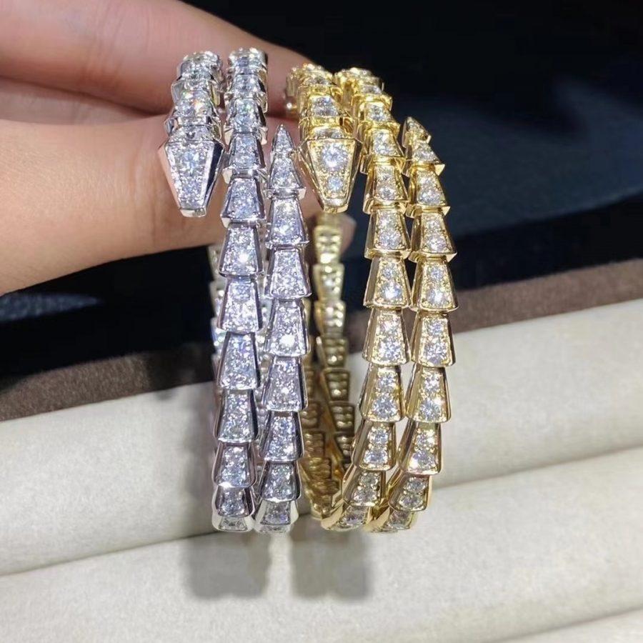 [Pearl Jewelrys]SERPENTI BRACELET GOLD DIAMOND DOUBLE ROW