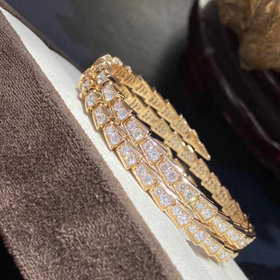 [Pearl Jewelrys]SERPENTI BRACELET GOLD DIAMOND DOUBLE ROW