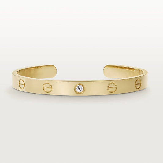 [Pearl Jewelrys]LOVE BRACELET 6.1MM 1 DIAMOND OPEN CUFF