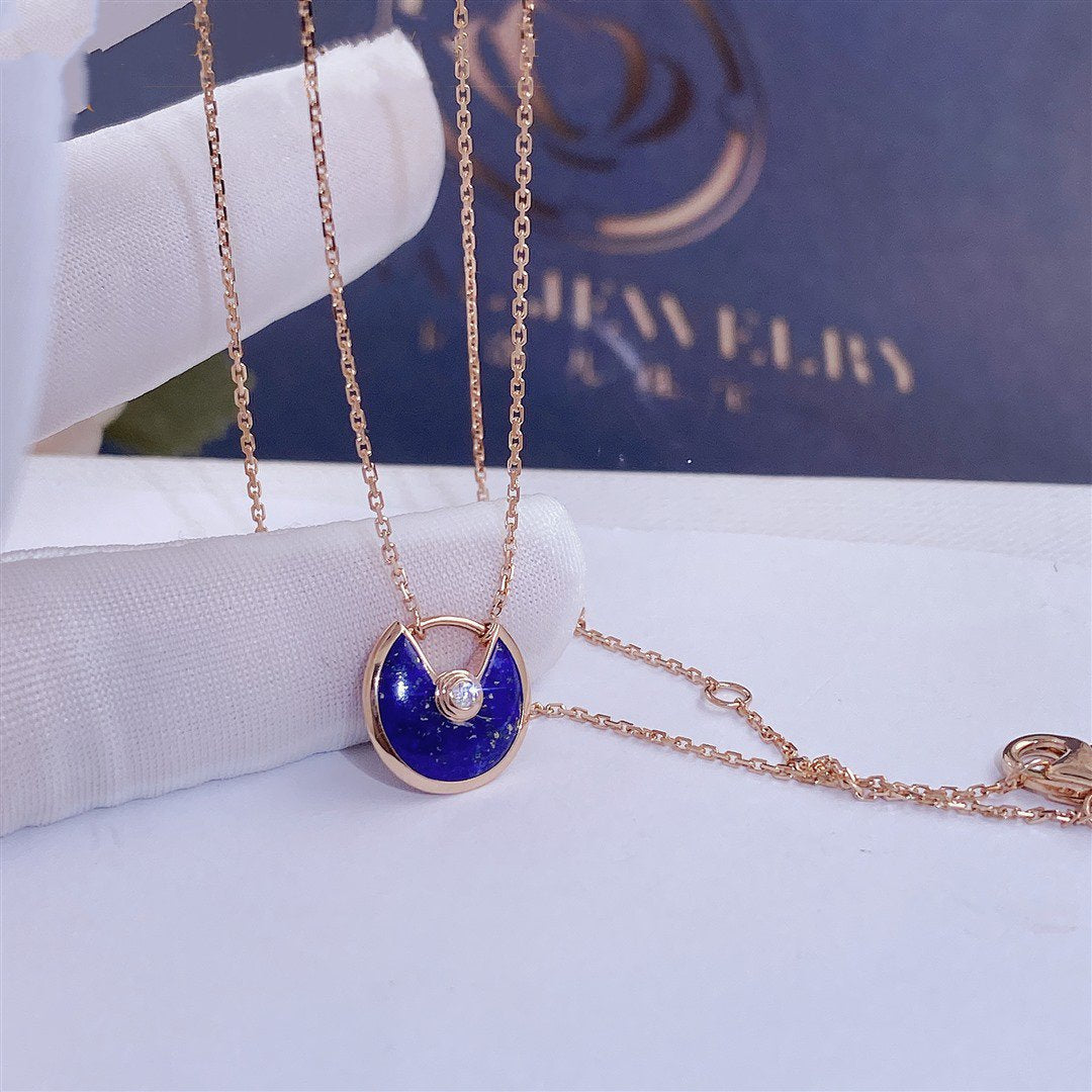 [Pearl Jewelrys]AMULETTE ROSE GOLD AGATE NECKLACE