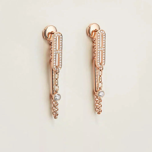 [Pearl Jewelrys]CHAINE CHAOS DIAMOND DROP EARRINGS