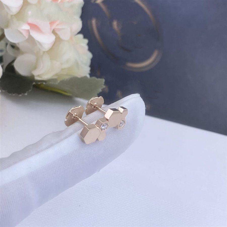 [Pearl Jewelrys]BEE LOVE PINK GOLD DIAMOND EARRINGS