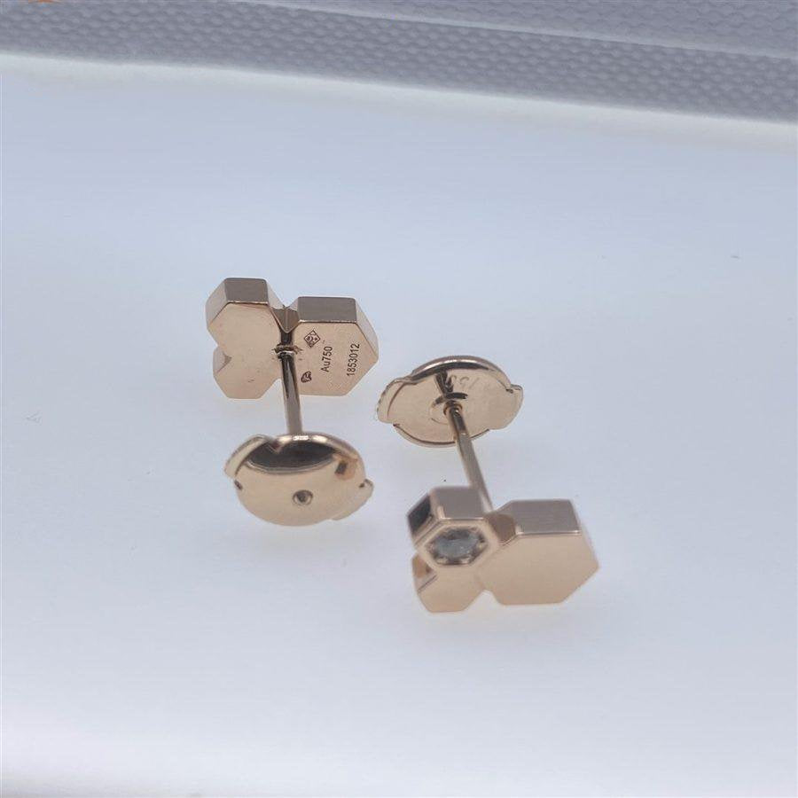 [Pearl Jewelrys]BEE LOVE PINK GOLD DIAMOND EARRINGS