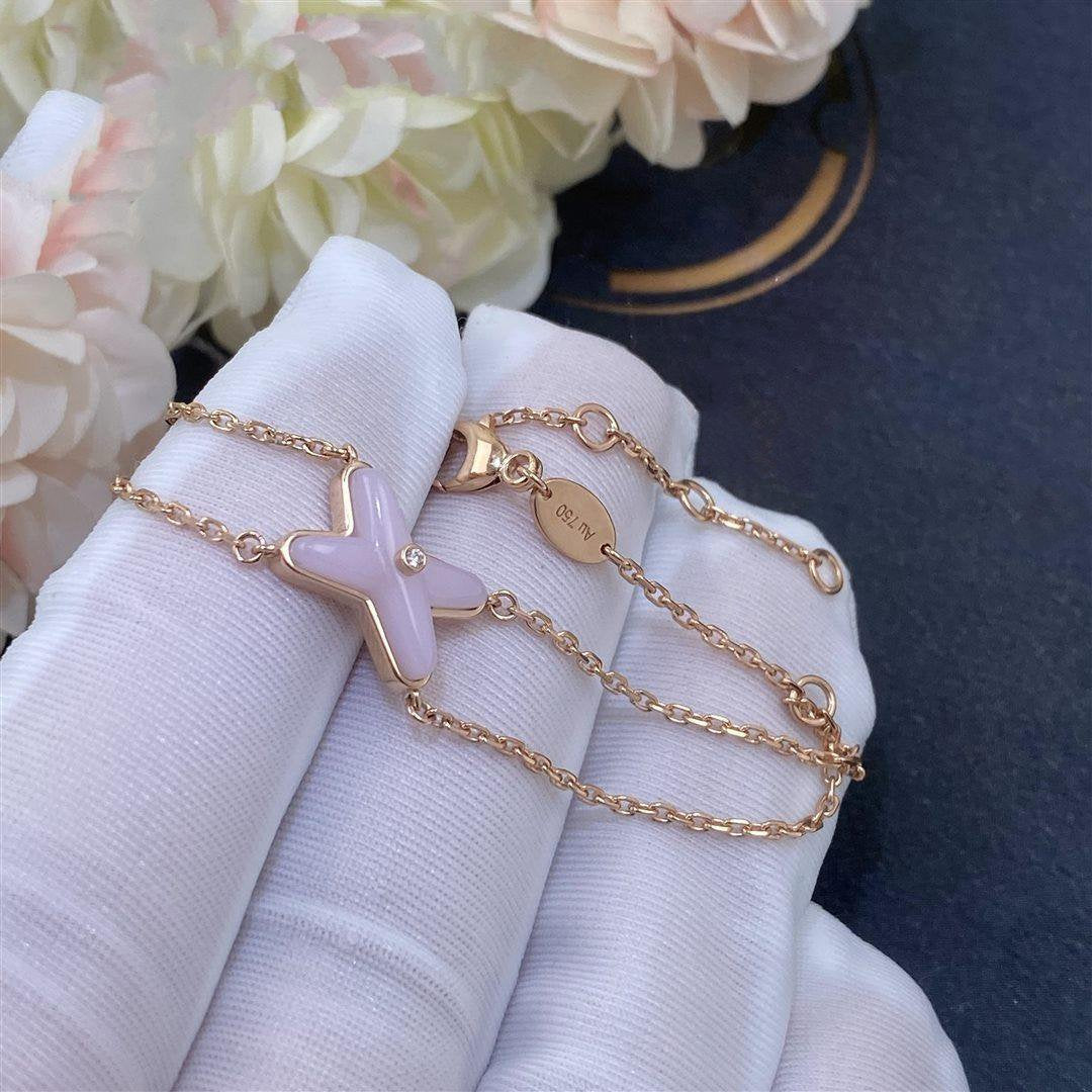 [Pearl Jewelrys]JEUX BRACELET PINK MOP PINK GOLD 1 DIAMOND