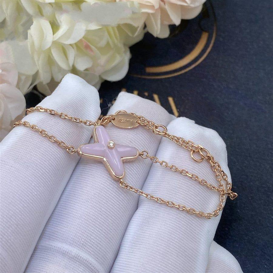 [Pearl Jewelrys]JEUX BRACELET PINK MOP PINK GOLD 1 DIAMOND