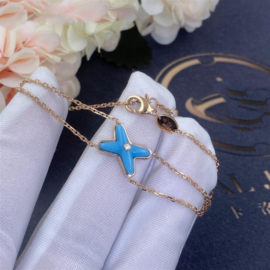 [Pearl Jewelrys]JEUX BRACELET TURQUOISE PINK GOLD 1 DIAMOND